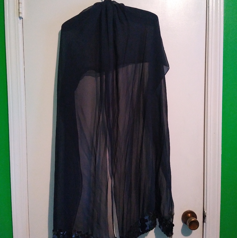 COPY - A Liz Caliborne Formal Black Shawl.